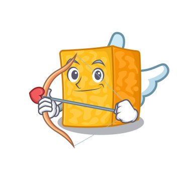 Romantik colby jack cheese Cupid çizgi film karakteri ok ve kanatlı
