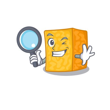 Havalı ve akıllı Colby Jack peynir dedektif maskot tarzı