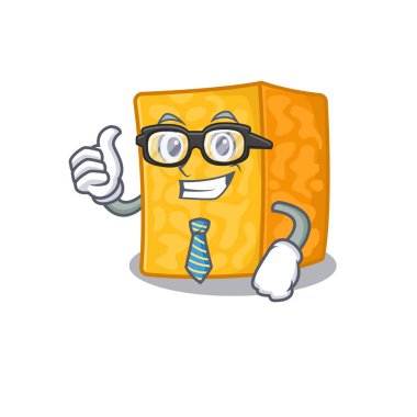 İş adamı Colby Jack Peynir 'in gözlük takan çizgi film karakteri