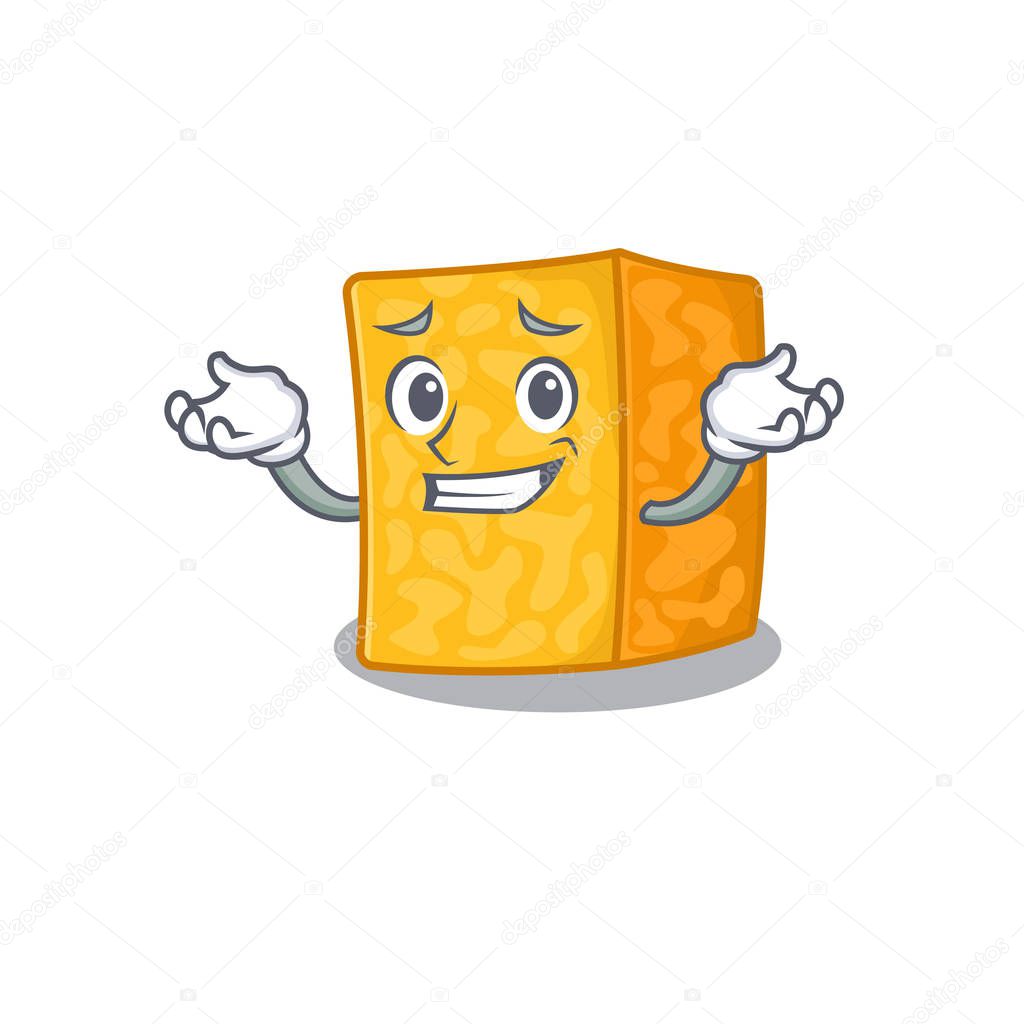 Super Funny Grinning colby jack cheese mascot cartoon style