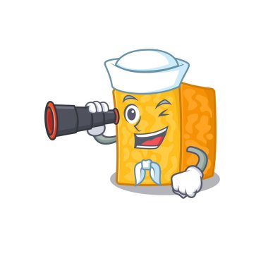 Colby Jack çizgi filmi mutlu denizci tarzı dürbünlü