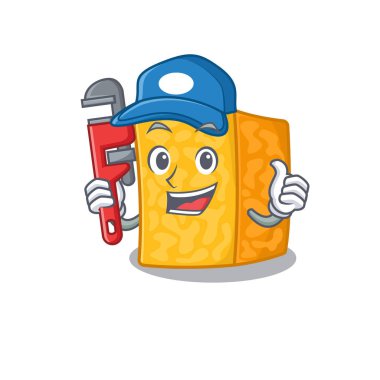 Maskot resimli Cool Plumber Colby Jack peyniri