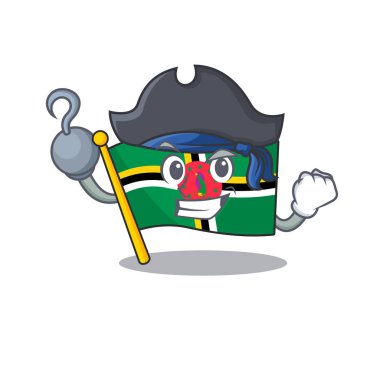 cool and funny flag dominica cartoon style wearing hat clipart