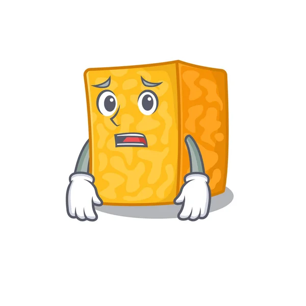 A picture of colby jack cheese showing afraid look face — Stock Vector