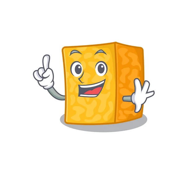 One Finger colby jack fromage dans le style de personnage de dessin animé mascotte — Image vectorielle