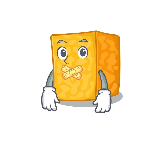 Un gesto silenzioso di colby jack formaggio mascotte personaggio dei cartoni animati design — Vettoriale Stock