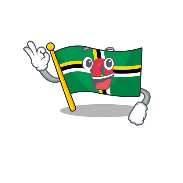 A picture of flag dominica making an Okay gesture — Stock Vector