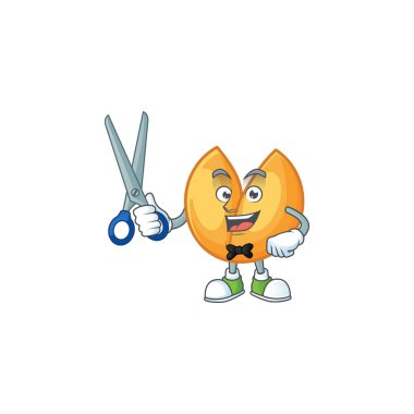 Havalı dost canlısı berber Çin falı kurabiye çizgi film karakteri tarzı