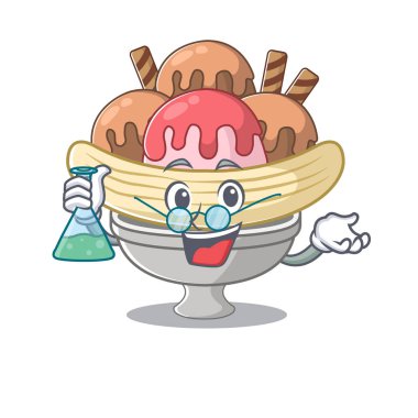 Akıllı Profesör muz bölünmüş çizgi film karakteri cam tüple