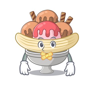 Muz parçalı maskot karakter tasarımının sessiz bir jesti