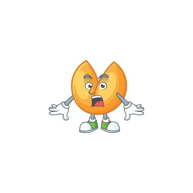 Çin fal kurabiyesi çizgi film karakteri tasarımı sürpriz bir jest üzerine