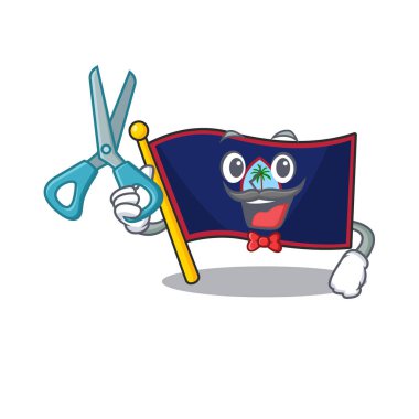 Gülen Komik Berber Guam çizgi film karakteri tasarım stili