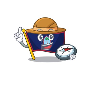 Bayrak guam stilize Explorer bir pusula var