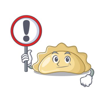 Havalı ve komik pierogi bir işaret kaldırdı.