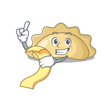 Menüsü olan komik bir çizgi film karakteri.