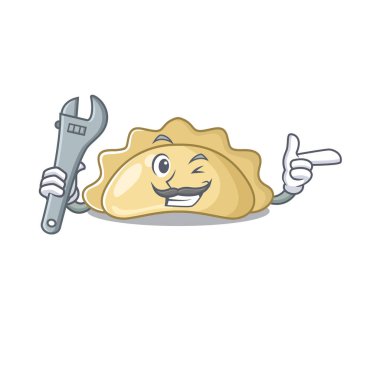 Tasarımı olan akıllı mekanik pierogi çizgi film karakteri