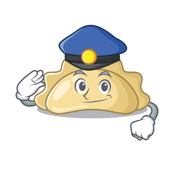 Pierogi Cartoon mascot performed as a Police officer — Stock Vector
