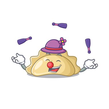 Akıllı pierogi çizgi film karakteri tasarımı Jonglörlük oynuyor