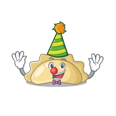 Komik palyaço pierogi çizgi film karakteri maskot tasarımı