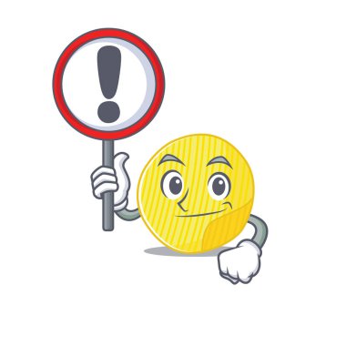 Havalı ve komik patates cipsleri bir işaret kaldırdı.