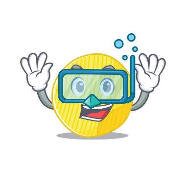 Patates cipsinin dalış gözlüğü takan çizgi film karakteri