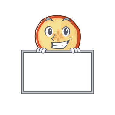 Tahtayla sırıtan elma parçalarının şirin bir resmi.