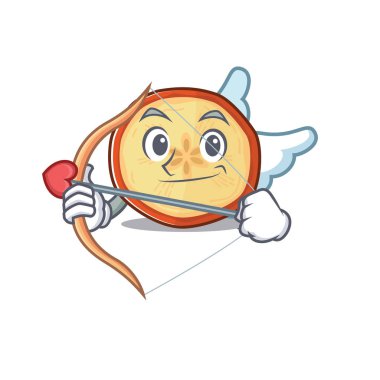 Romantik elma cipsleri Oklu ve kanatlı aşk tanrısı çizgi film karakteri