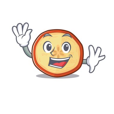 Arkadaş canlısı elma parçaları çizgi film karakteri tasarımı