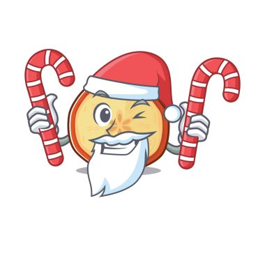 Elma cipsli Noel Baba kostümlü çizgi film karakteri