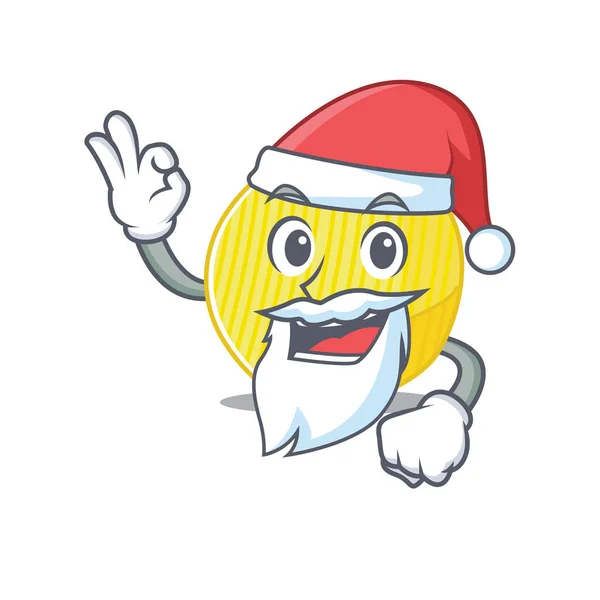 Ein Bild von Weihnachtsmann Kartoffelchips Maskottchen Bild Stil mit ok Finger — Stockvektor