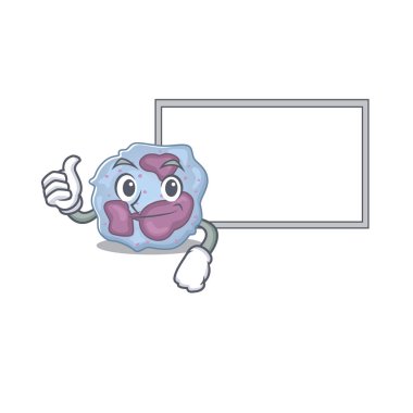 Lökosit hücre karikatür tasarımını tahtayla destekle