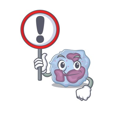 Havalı ve komik lökosit hücresi bir işaret kaldırdı.