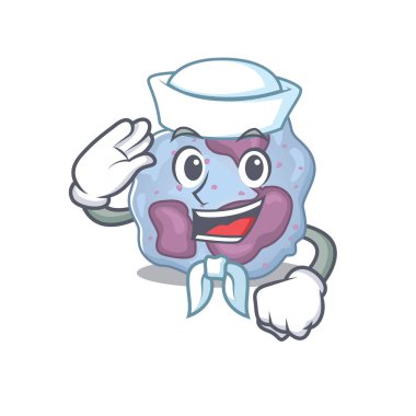 Lökosit hücrenin şapka takan denizcisinin maskot tasarımı.