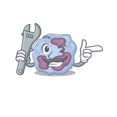 Akıllı mekanik lökosit hücre çizgi film karakteri tasarımı