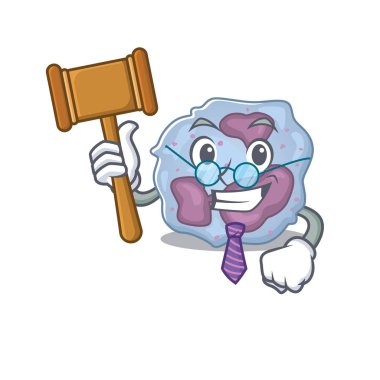 Maskot karakter tarzında akıllı yargıç lökosit hücresi