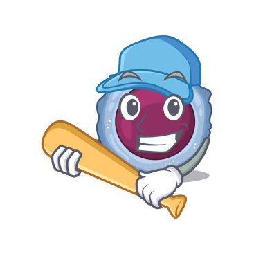 Beyzbolla birlikte spor lenfosit hücre çizgi film karakteri tasarımı