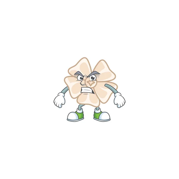 Cartoon character of chinese white flower with angry face — 스톡 벡터