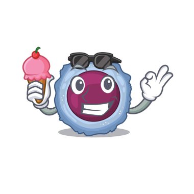 Dondurmalı lenfosit hücre maskotu tasarımı