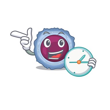 çizgi film karakteri stili lenfosit hücresinin saati var