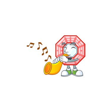 Çin karesi feng sui performansının trompetli çizgi film karakteri.