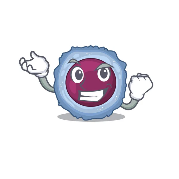 Happy confident Successful lymphocyte cell cartoon character style — ストックベクタ