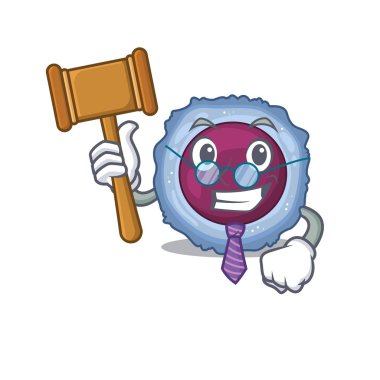 Maskot karakter tarzında akıllı yargıç lenfosit hücresi