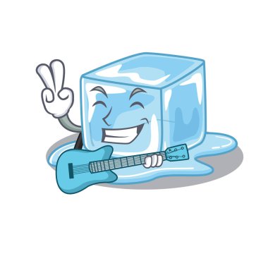 Gitarlı buz küpünün maskotu.
