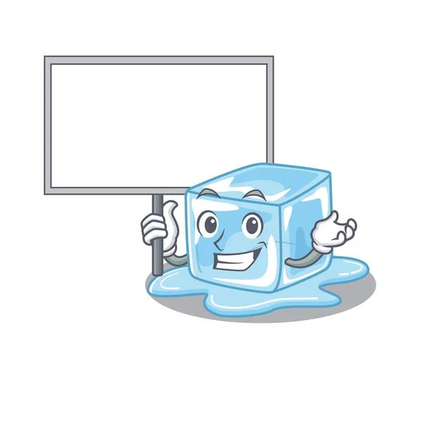 Ładny obraz kostki lodu cute postać z kreskówki przynieść planszę — Wektor stockowy