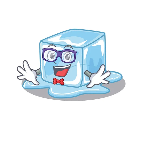 Personagem de desenho animado de design cubo de gelo Geek —  Vetores de Stock