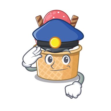 Dondurmalı dondurma çizgi film maskotu polis memuru rolünde.