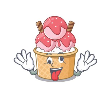 Dondurmalı dondurma. Çılgın suratlı çizgi film karakteri.