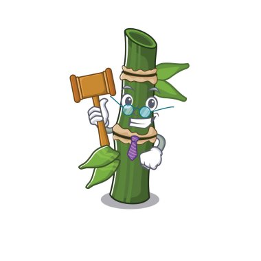 Maskot karakteri tarzında akıllı yargıç bambu.