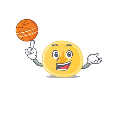 Basketbol oynayan muz cipslerinin maskot resmi.