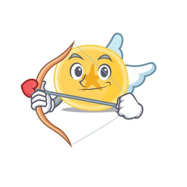 Romantik muz cipsleri Oklu ve kanatlı aşk tanrısı çizgi film karakteri